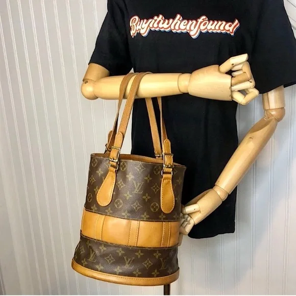 LOUIS VUITTON Rare Vintage C/O The French Bag Co USA Mono Large Bucket Bag EUC - Picture 8 of 13